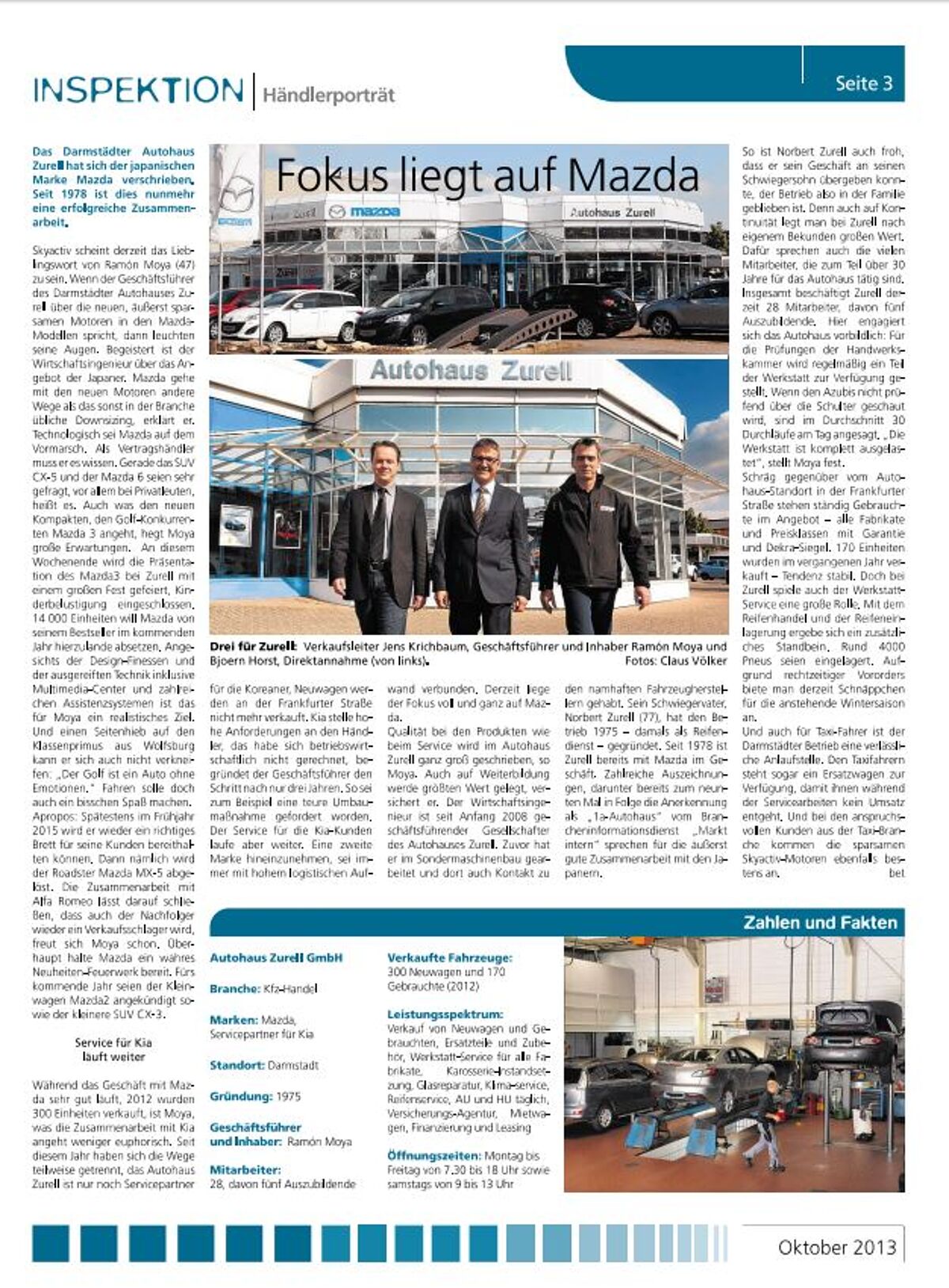 Bericht in der Hupe Oktober 2013 über unser Autohaus error_file_does_not_exist
